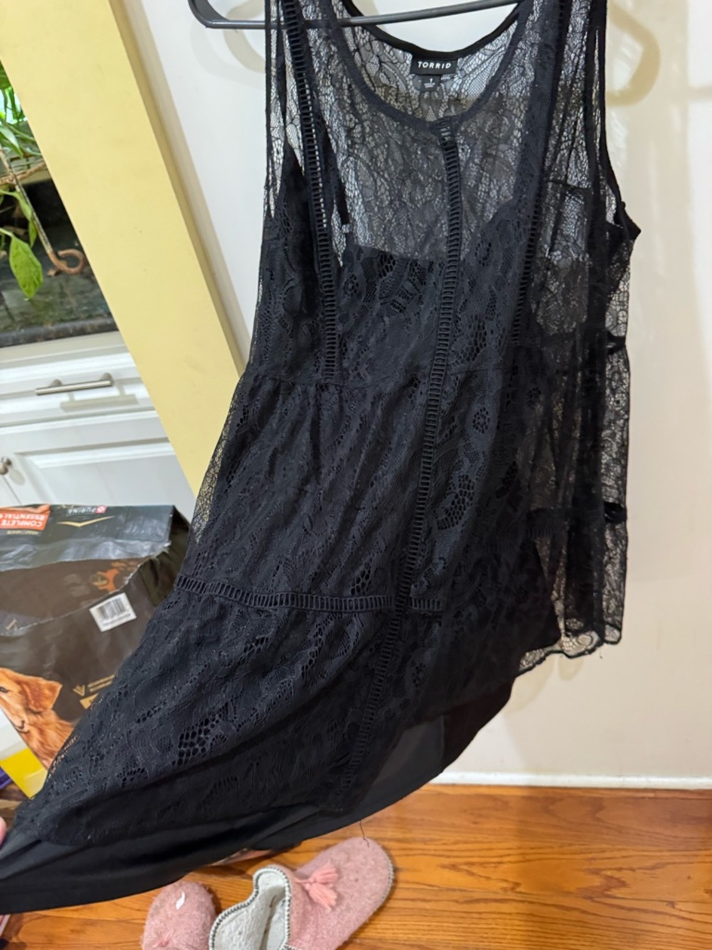 torrid Black Lace Tiered Tank Top - Picture 6 of 6